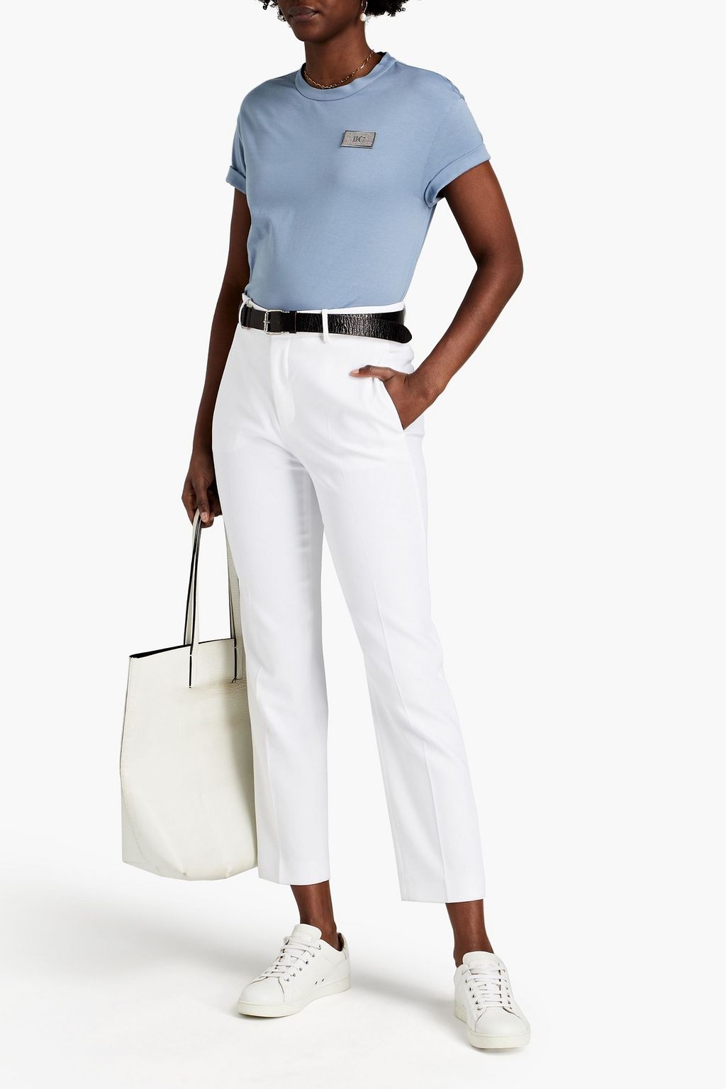 BRUNELLO CUCINELLI Bead-embellished cotton-jersey T-shirt