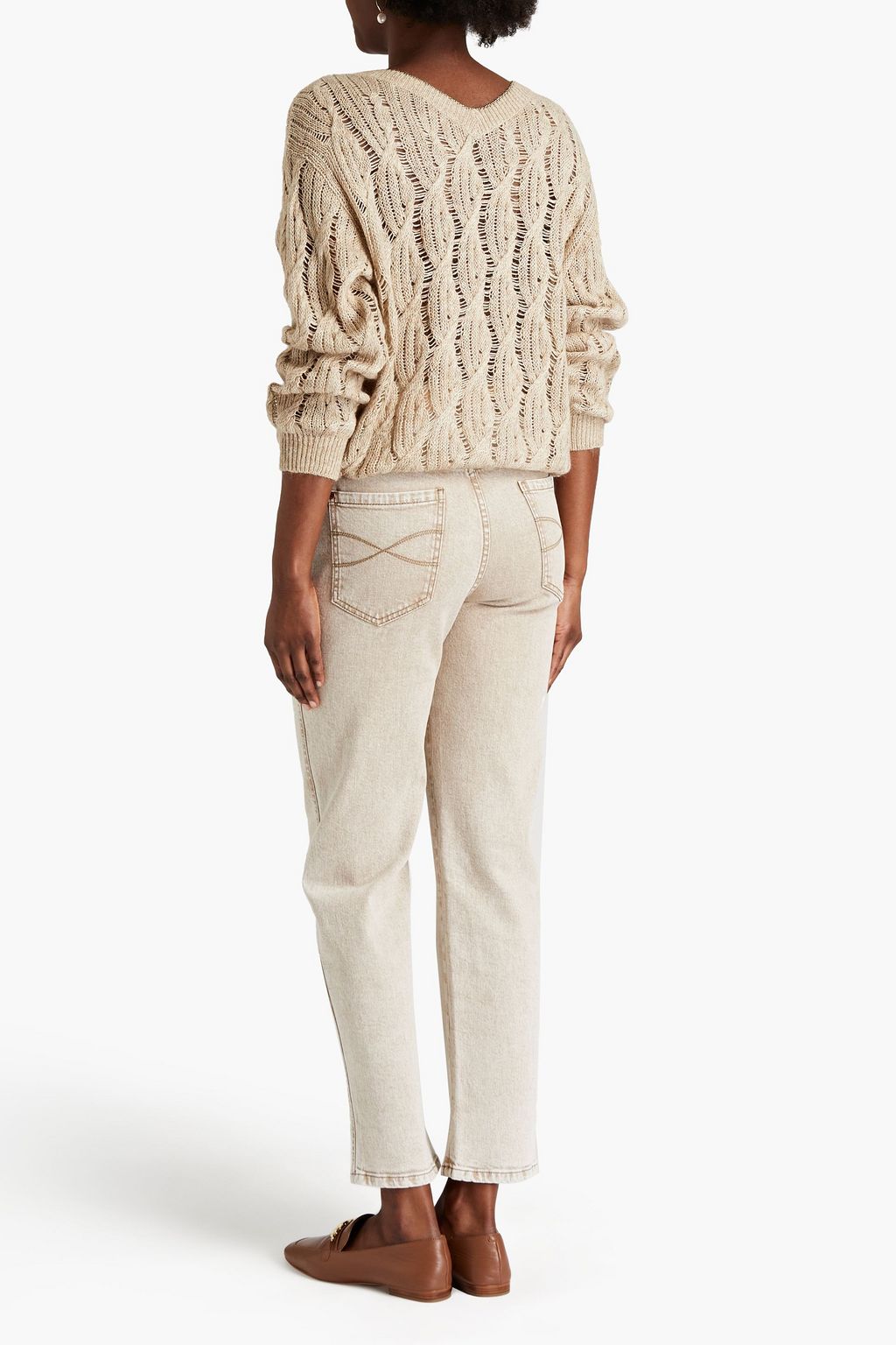 BRUNELLO CUCINELLI Faded high-rise straight-leg jeans
