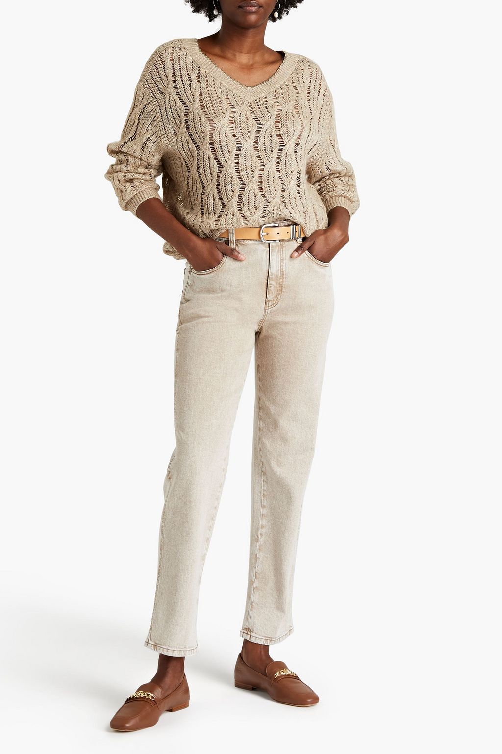 BRUNELLO CUCINELLI Faded high-rise straight-leg jeans