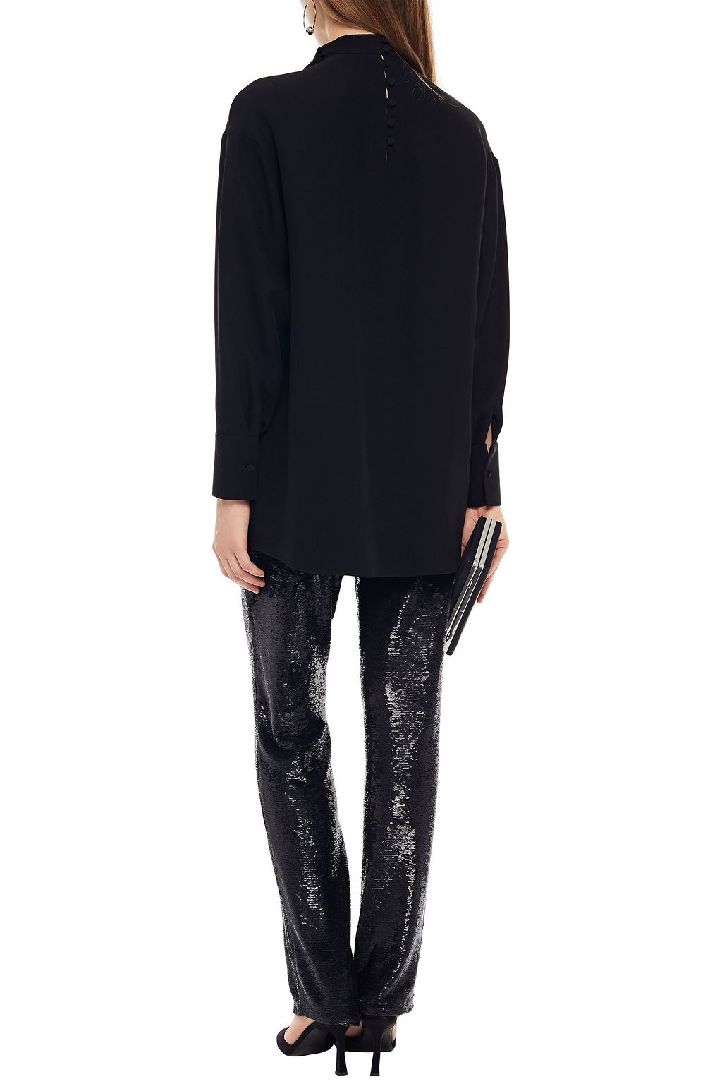 VALENTINO GARAVANI Draped silk crepe de chine blouse