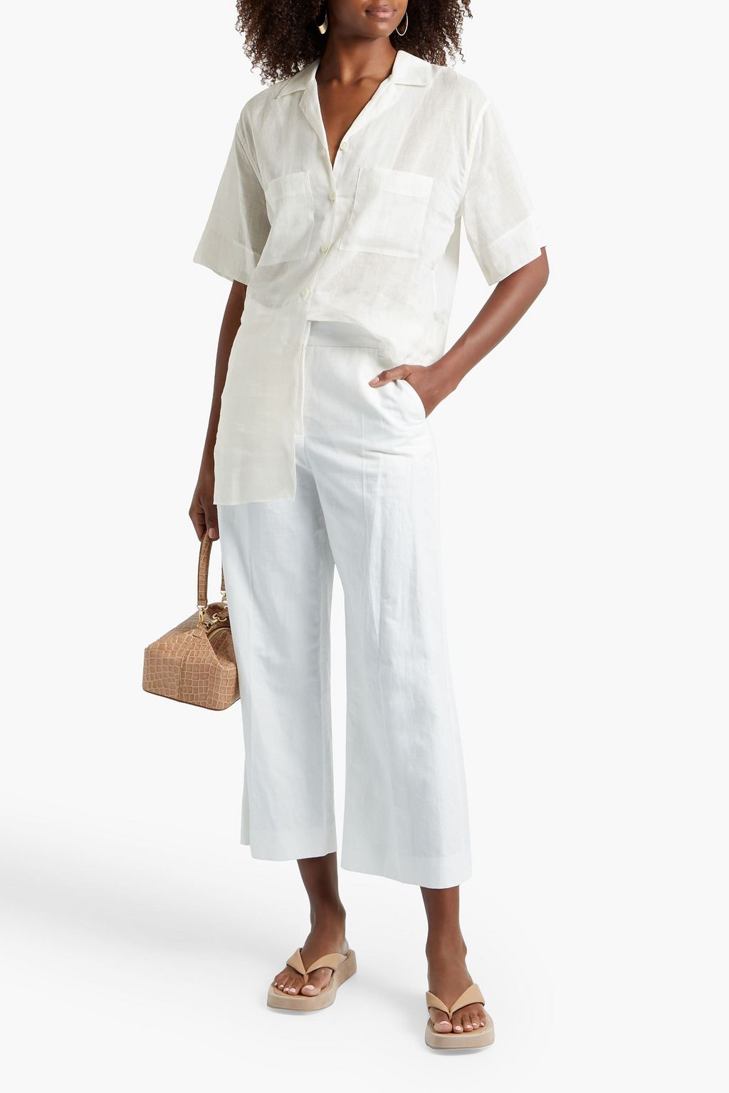 JOSEPH Brani ramie-voile shirt