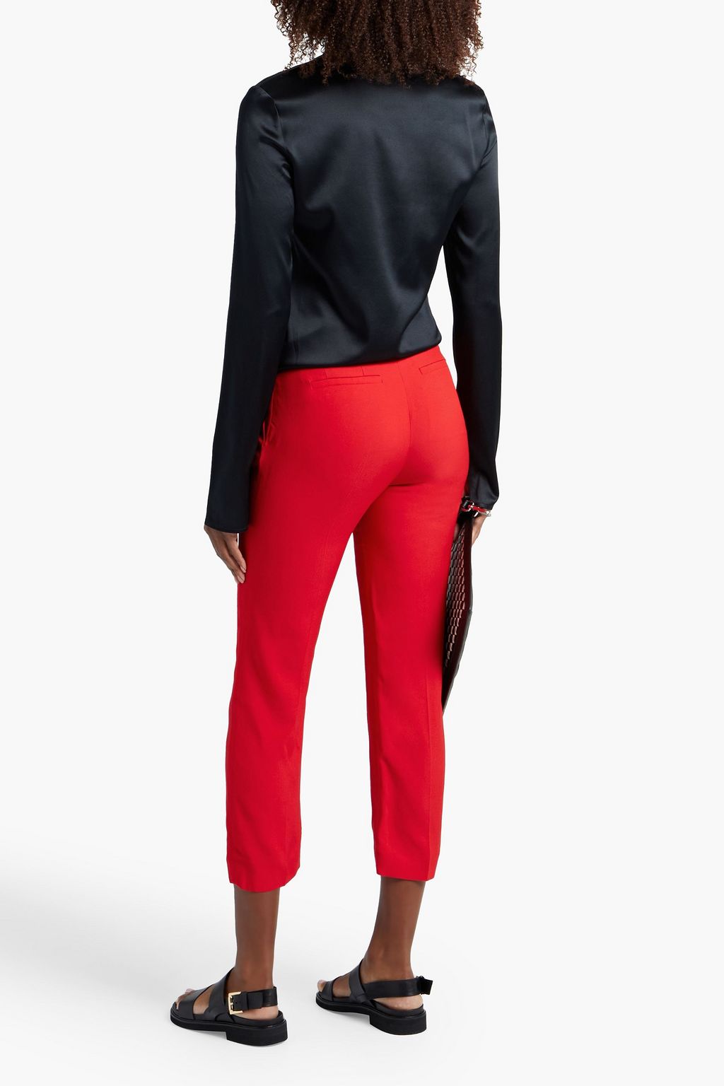 JOSEPH Tape cropped crepe straight-leg pants