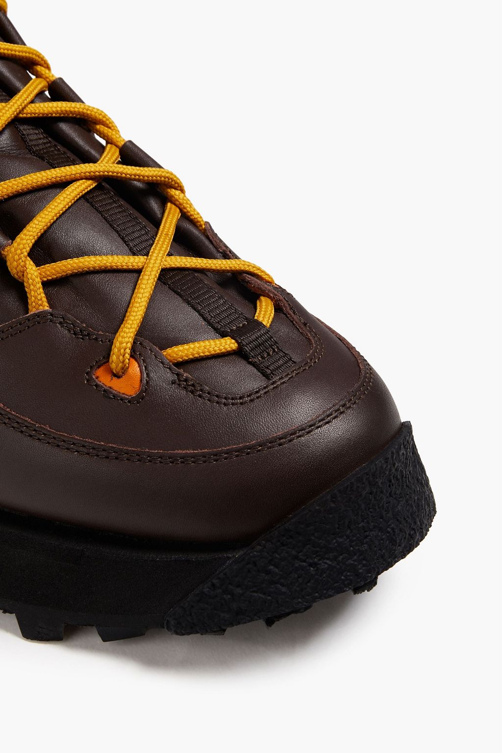 ACNE STUDIOS Logo-appliquéd perforated leather hiking boots