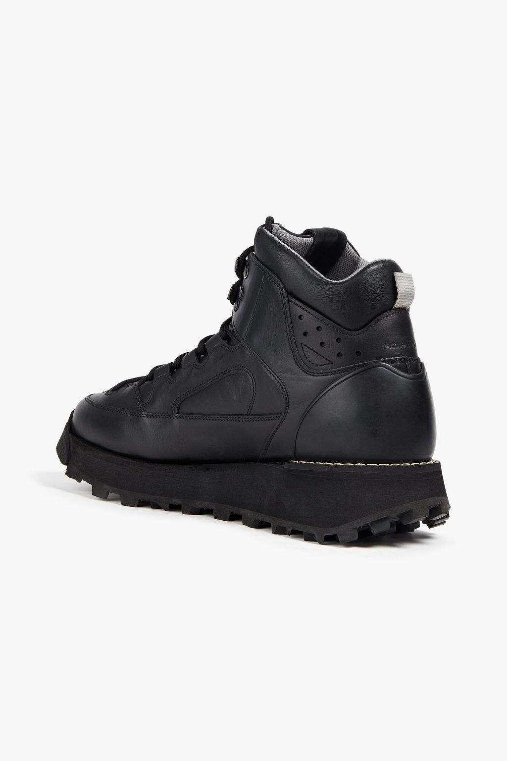 ACNE STUDIOS Logo-appliquéd perforated leather hiking boots