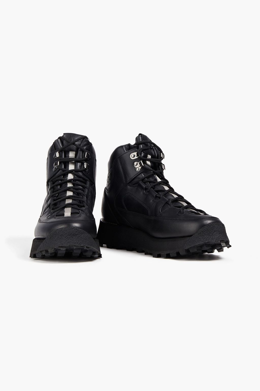 ACNE STUDIOS Logo-appliquéd perforated leather hiking boots