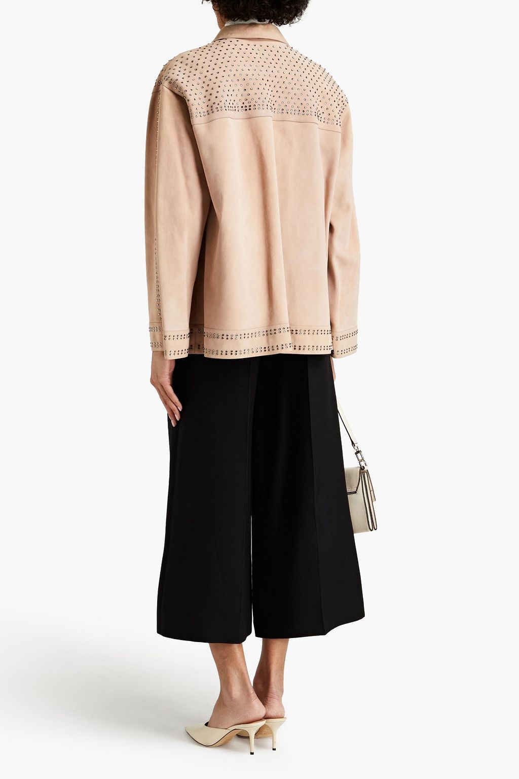 VALENTINO GARAVANI Crystal-embellished suede jacket