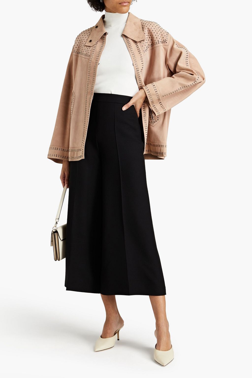 VALENTINO GARAVANI Crystal-embellished suede jacket