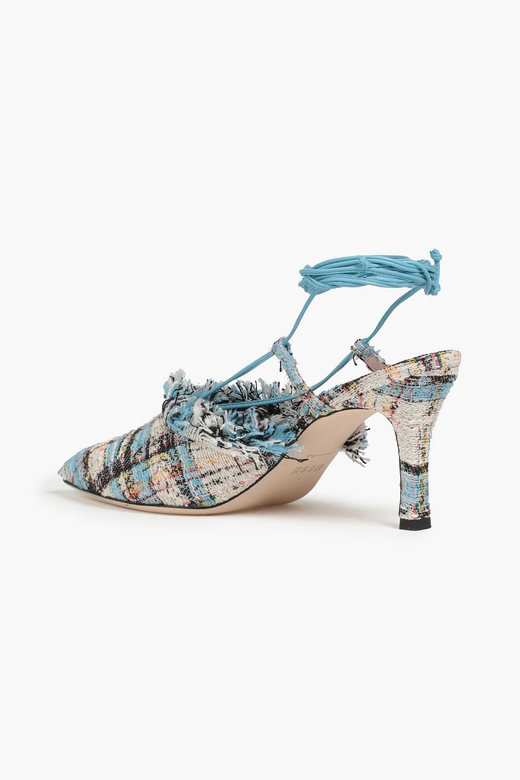 MSGM Frayed checked tweed pumps
