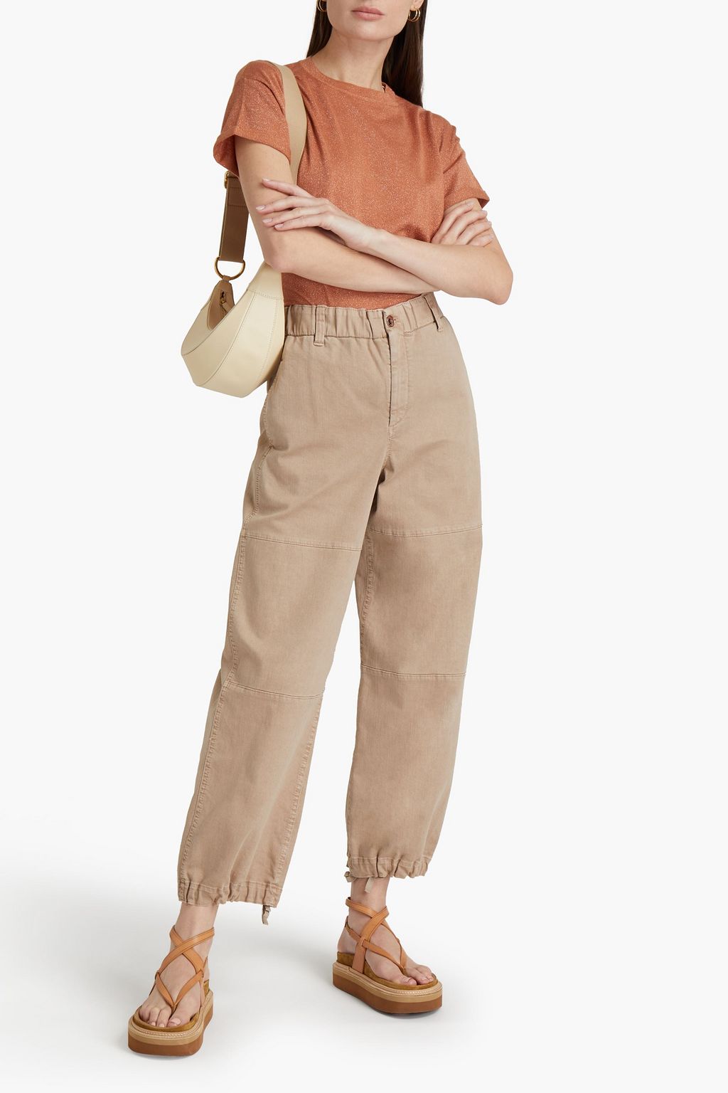 BRUNELLO CUCINELLI Metallic cashmere-blend T-shirt