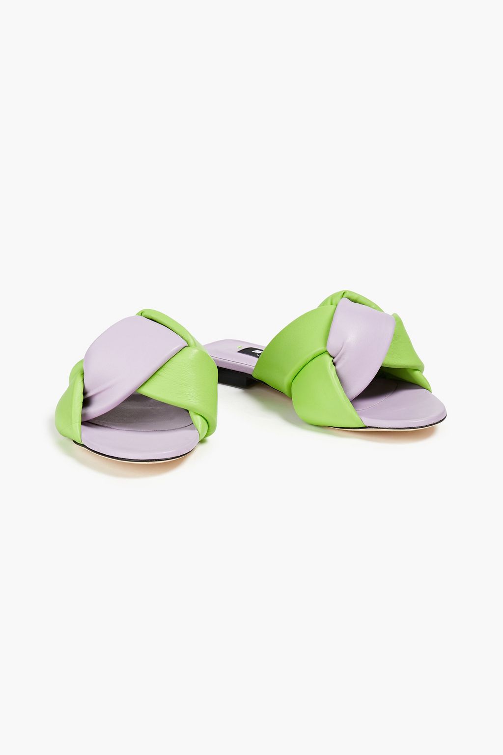 MSGM Padded two-tone leather slides