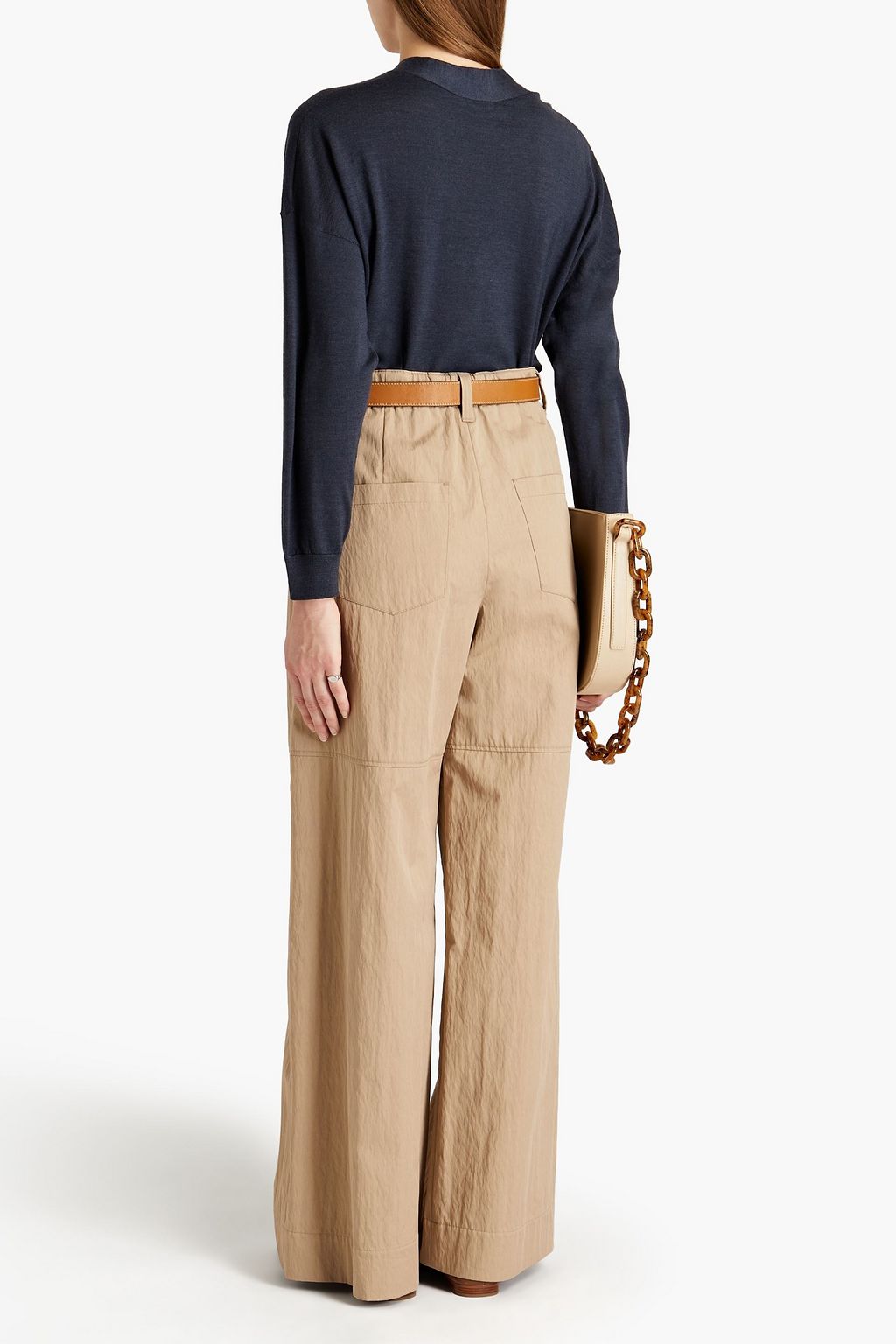 BRUNELLO CUCINELLI Bead-embellished cashmere and silk-blend sweater