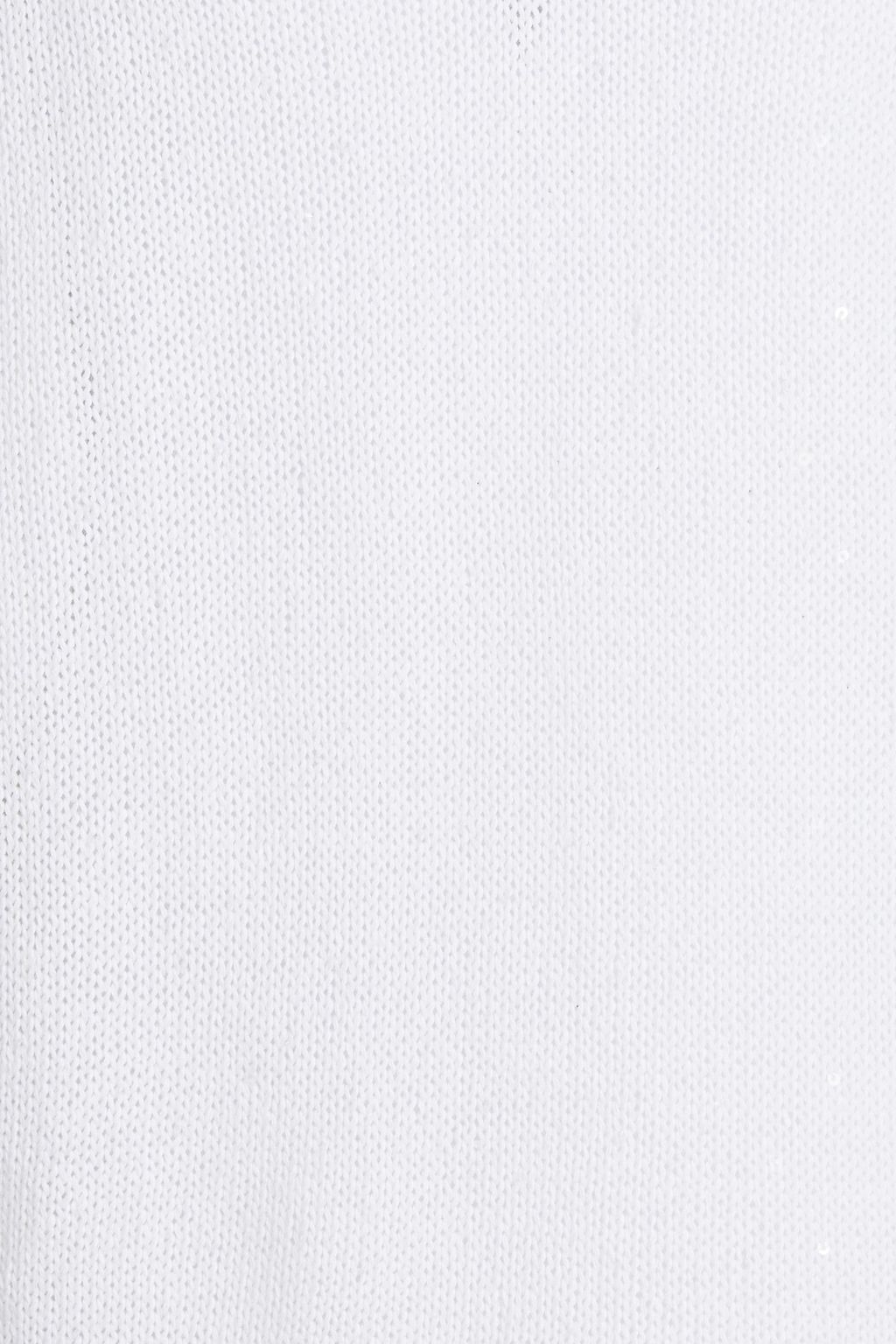 BRUNELLO CUCINELLI Bead-embellished cotton, linen and silk-blend sweater