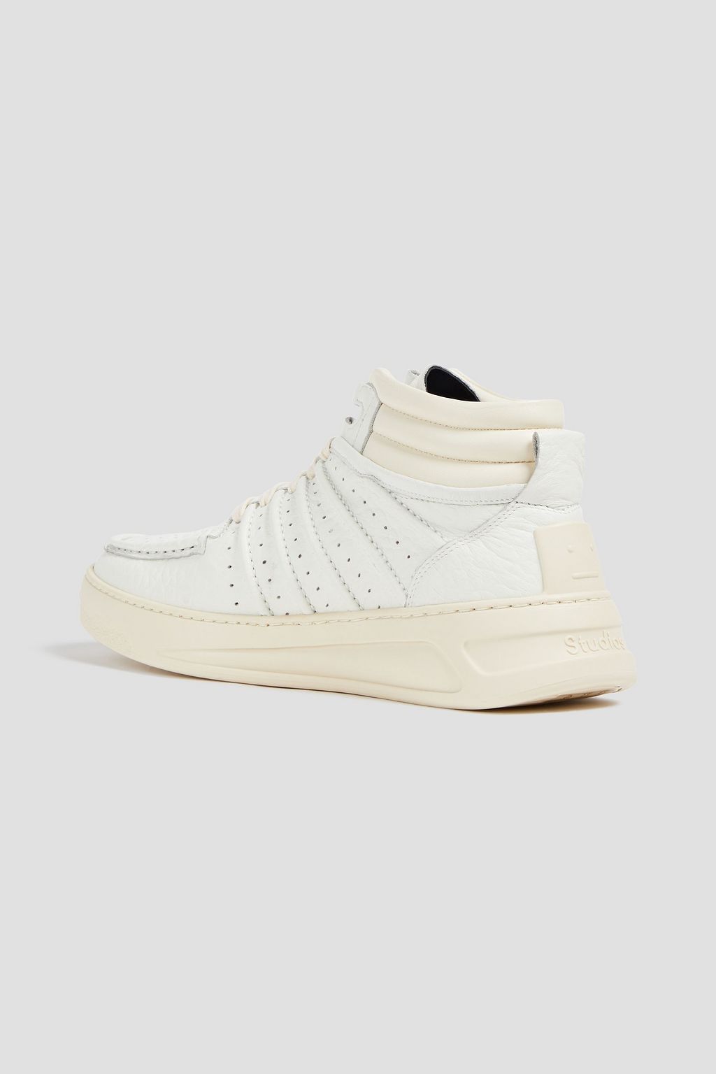 ACNE STUDIOS Perforated textured-leather high-top sneakers