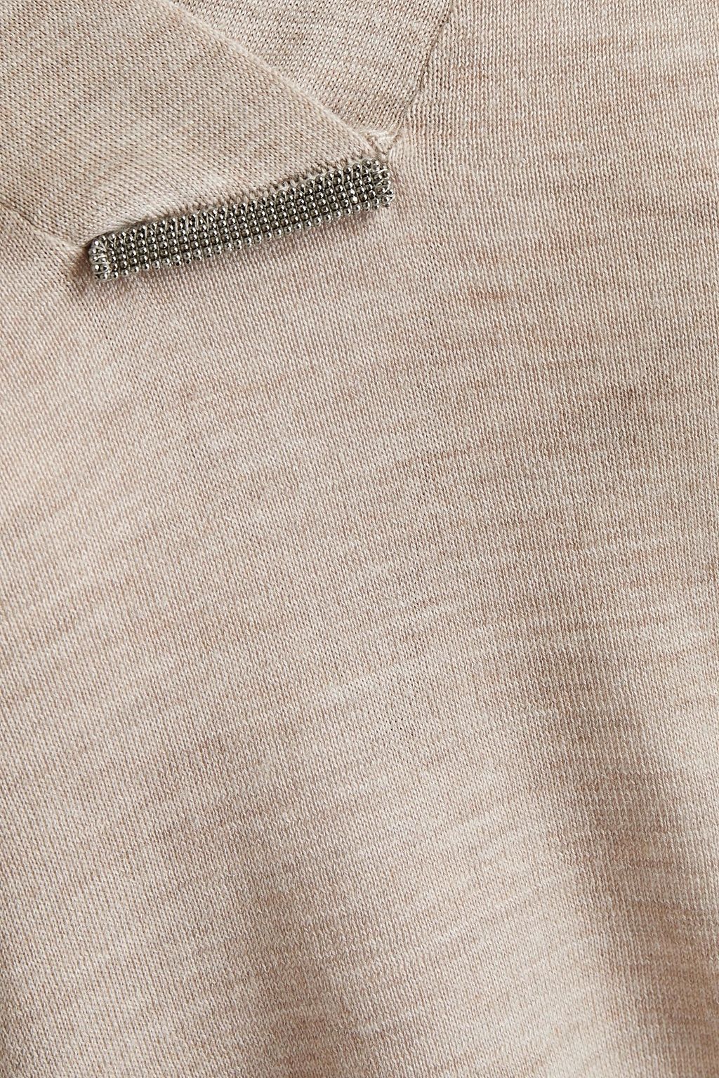 BRUNELLO CUCINELLI Bead-embellished cashmere and silk-blend sweater