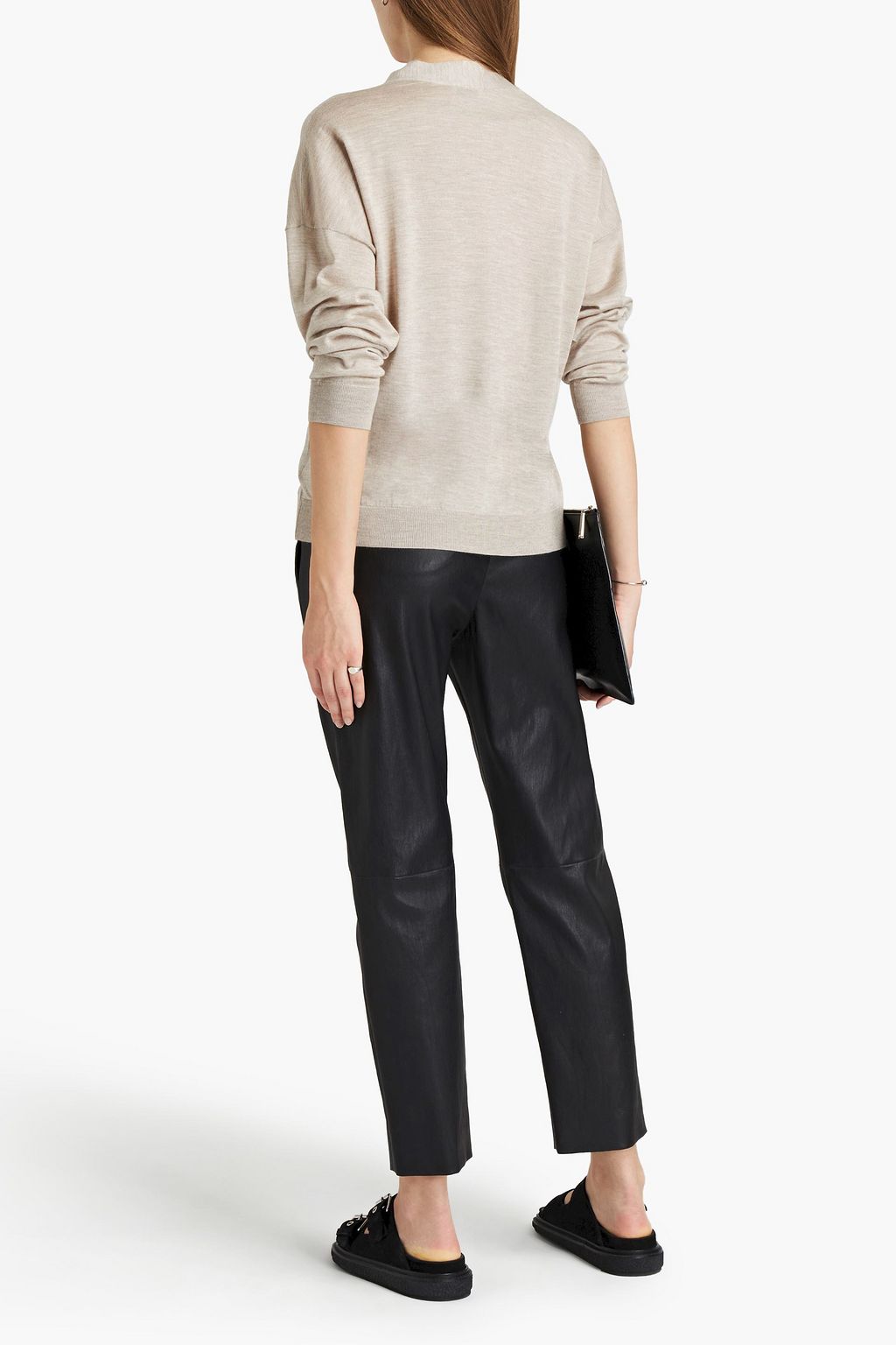 BRUNELLO CUCINELLI Bead-embellished cashmere and silk-blend sweater
