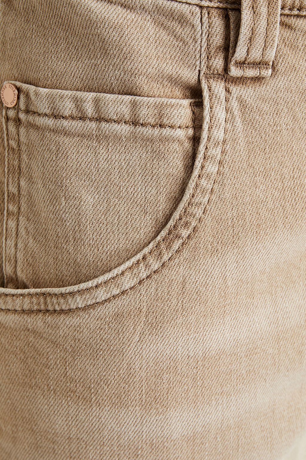 BRUNELLO CUCINELLI Cropped bead-embellished high-rise straight-leg jeans