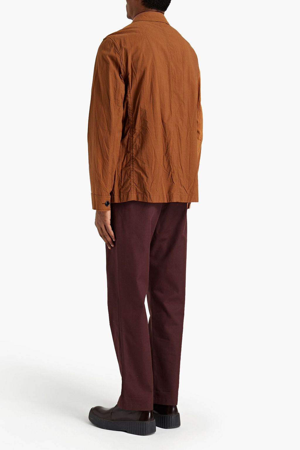 ACNE STUDIOS Striped crinkled cotton-canvas blazer
