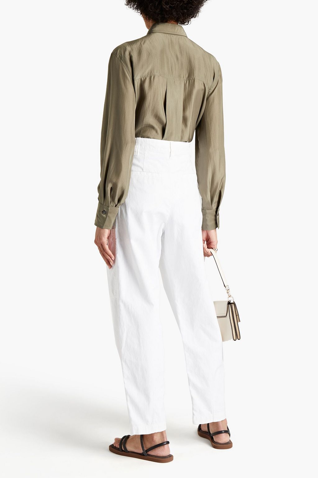 BRUNELLO CUCINELLI Cotton and linen-blend tapered pants