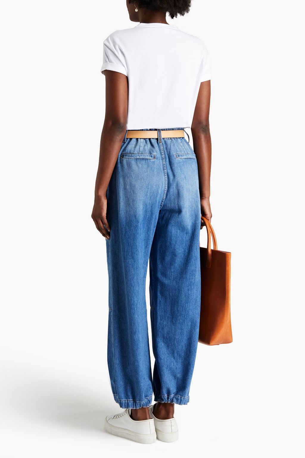 BRUNELLO CUCINELLI Bead-embellished high-rise tapered jeans