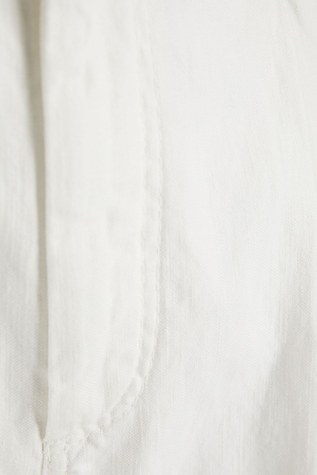 BRUNELLO CUCINELLI Bead-embellished frayed pleated cotton and linen-blend wide-leg pants