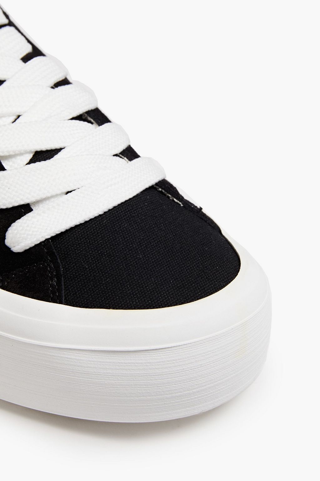 MSGM Two-tone suede and canvas sneakers