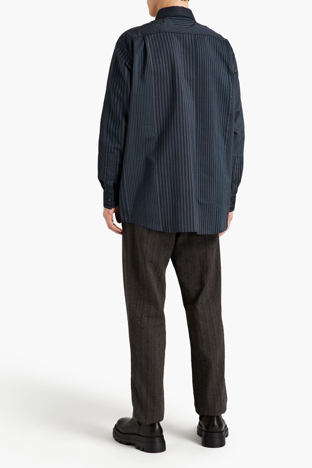 ACNE STUDIOS Oversized striped cupro-blend shirt