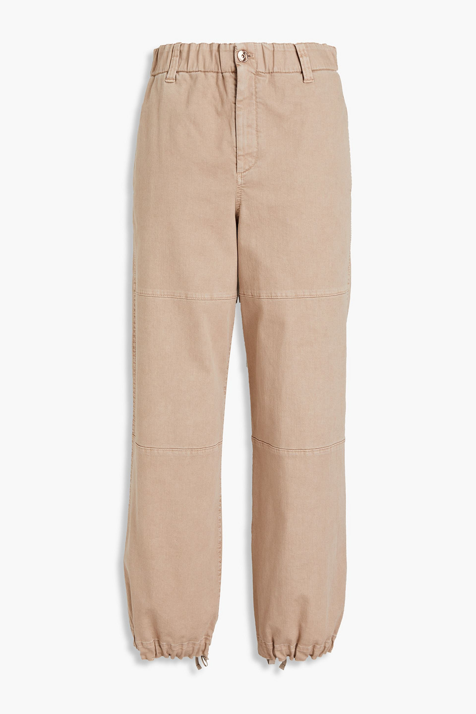 Brunello Cucinelli - Bead-embellished high-rise tapered jeans - Neutral