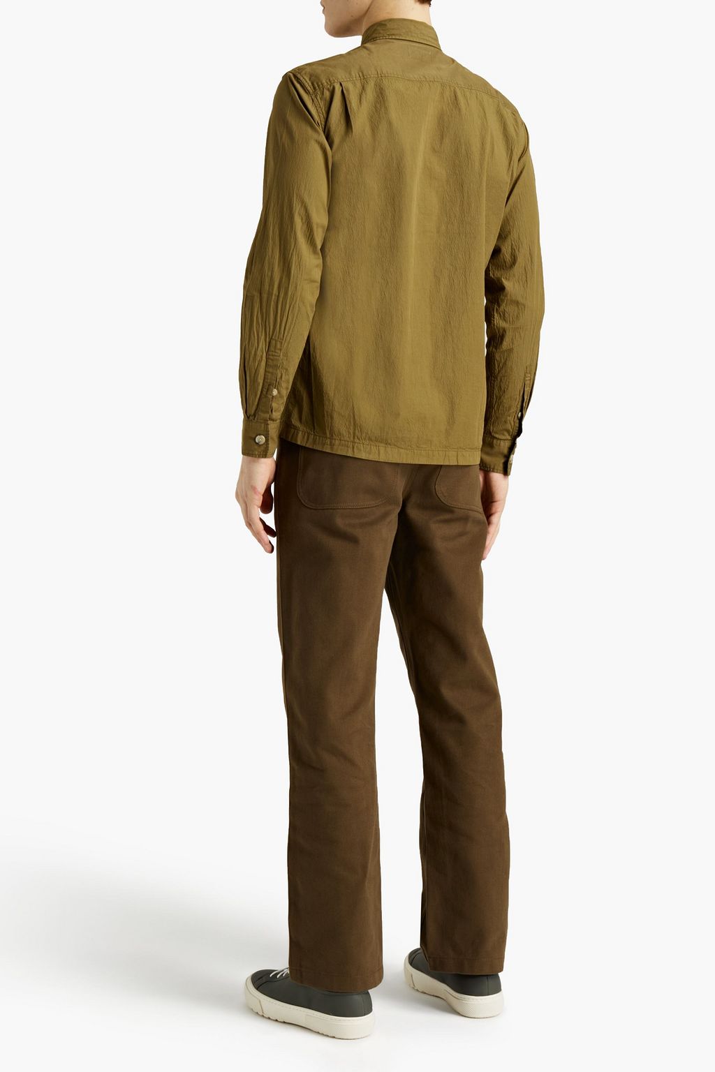 ACNE STUDIOS Slim-fit crinkled cotton-blend poplin shirt