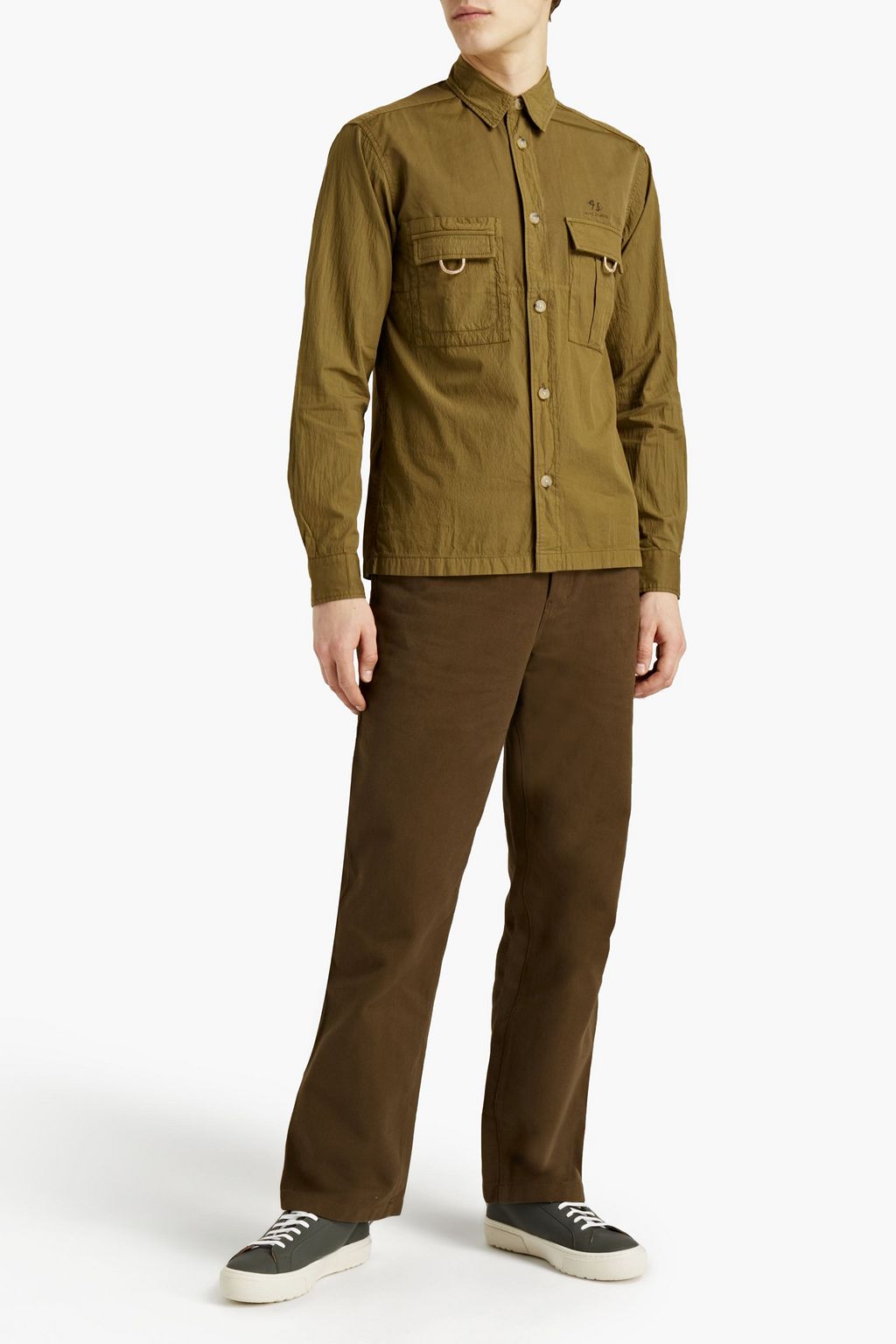 ACNE STUDIOS Slim-fit crinkled cotton-blend poplin shirt