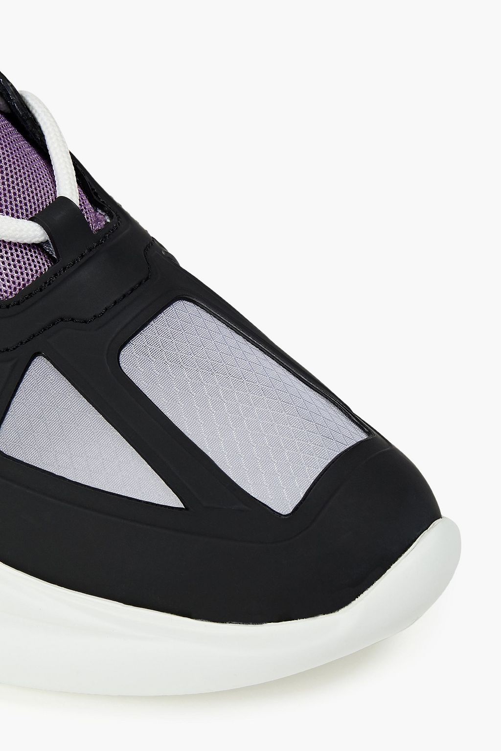 MSGM Metallic faux leather and mesh sneakers