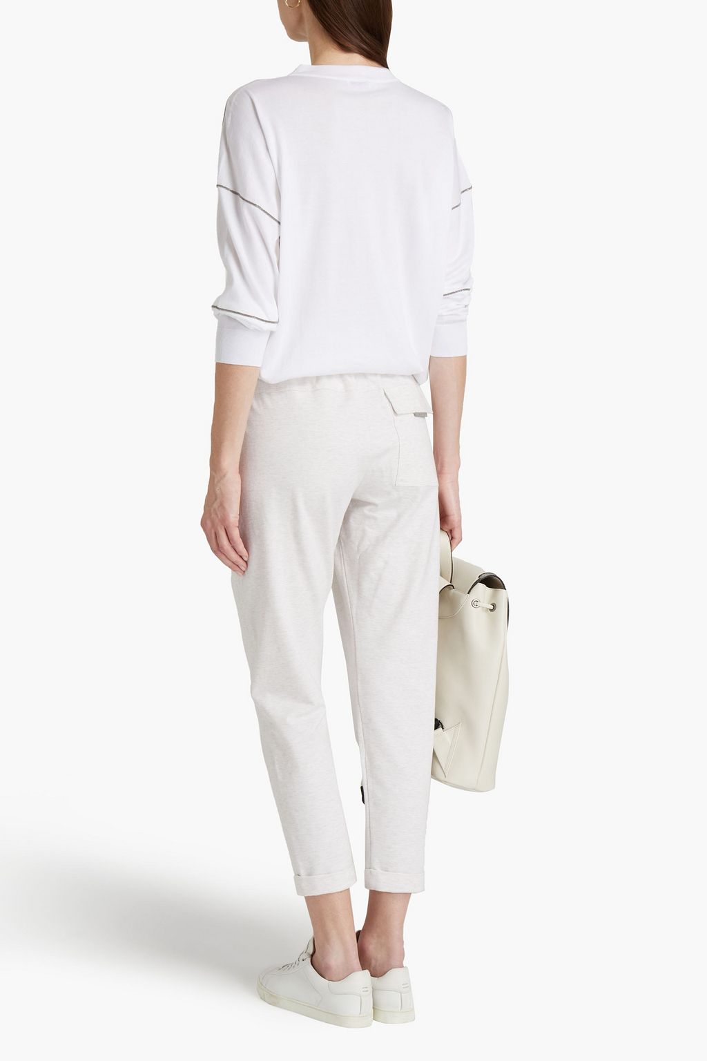 BRUNELLO CUCINELLI Bead-embellished cotton sweater
