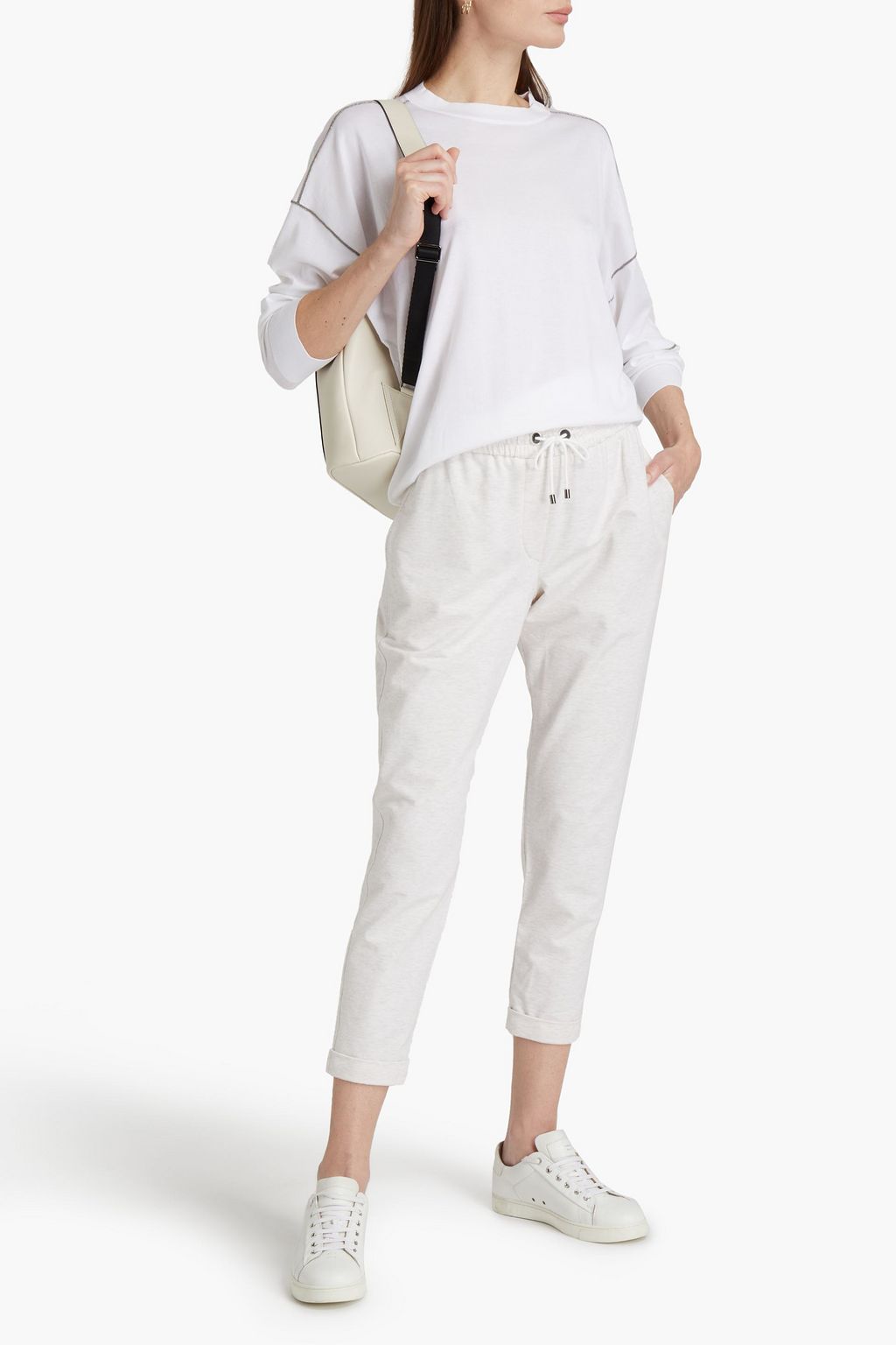 BRUNELLO CUCINELLI Bead-embellished cotton sweater