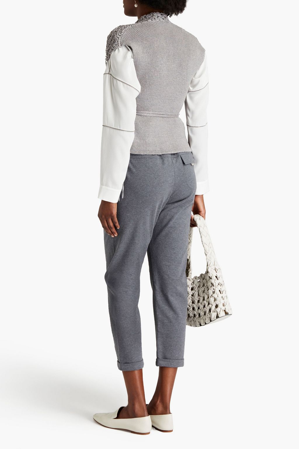 BRUNELLO CUCINELLI Fringed embellished macramé wrap top