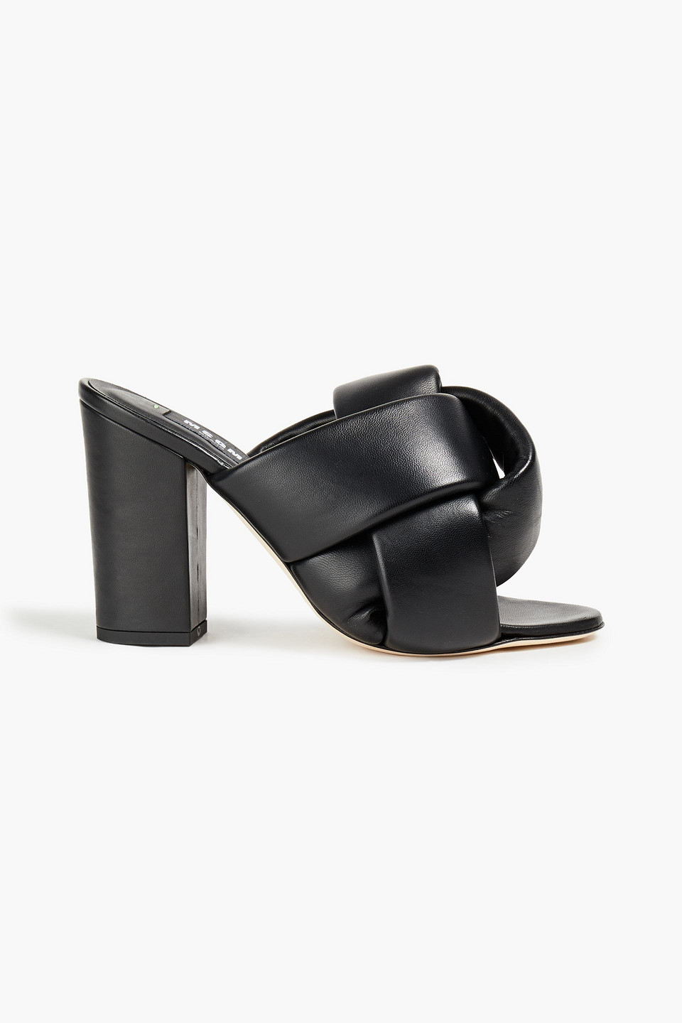 Msgm Woman Padded Leather Mules Black Size 37