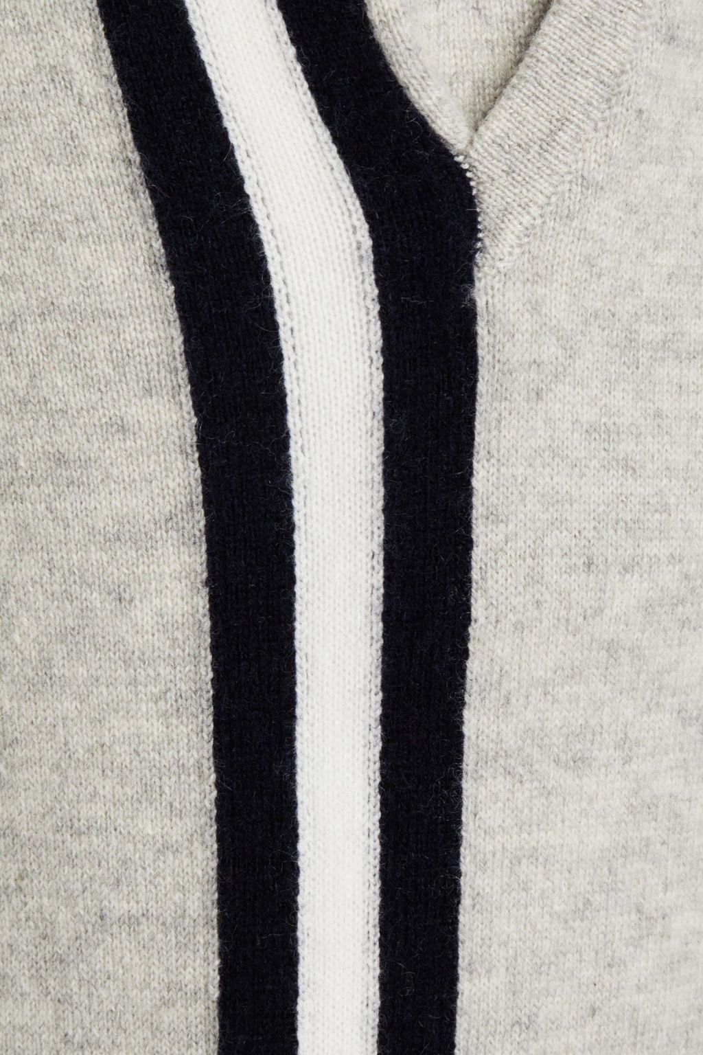 N.PEAL Striped mélange cashmere track pants