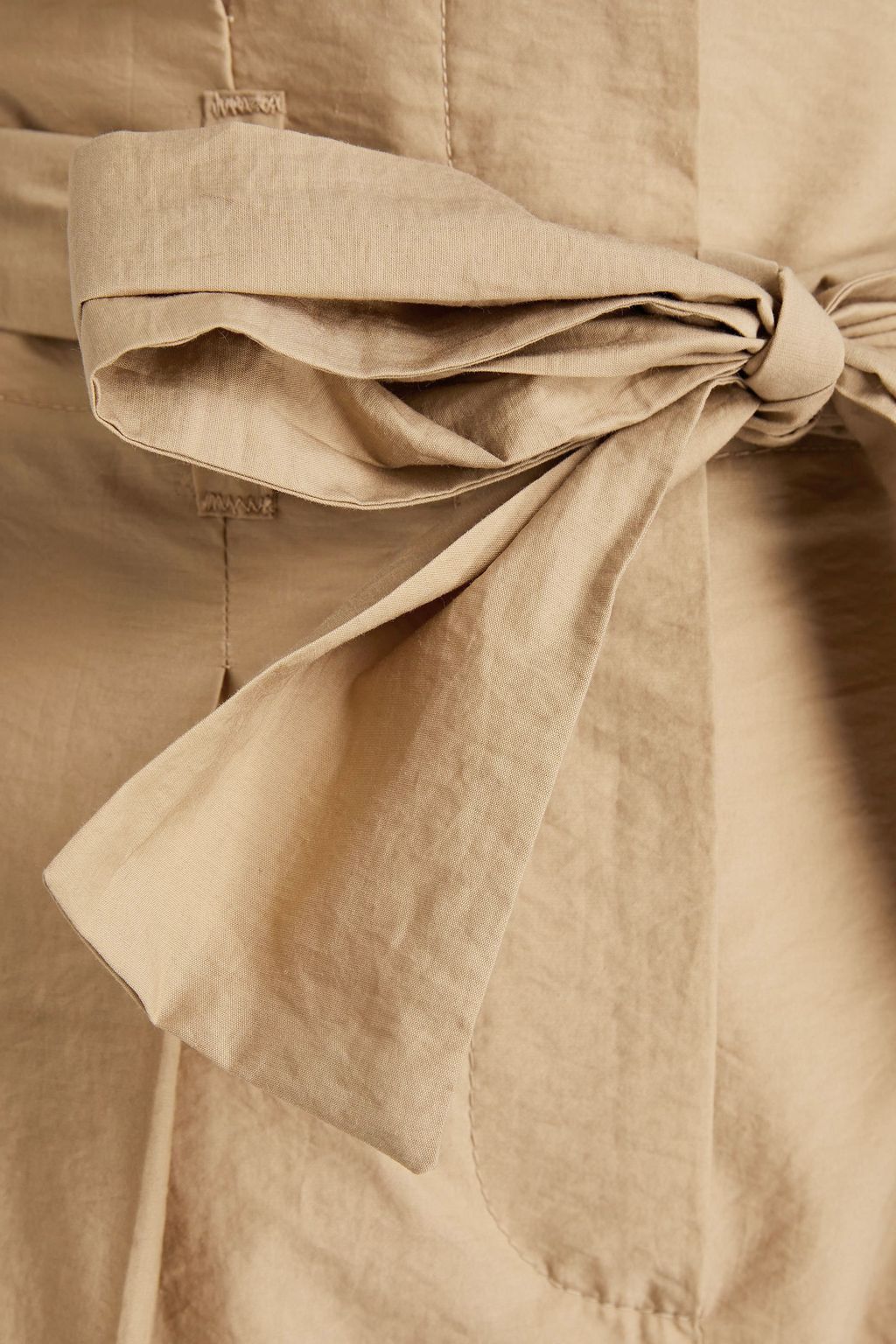 BRUNELLO CUCINELLI Pleated belted cotton-blend straight-leg pants