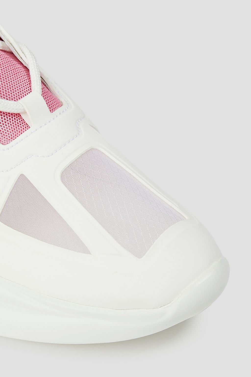 MSGM Metallic faux leather and mesh sneakers