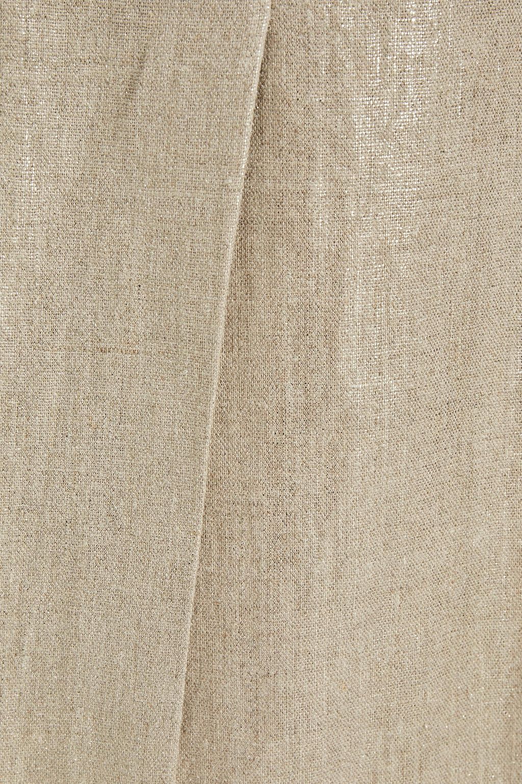 BRUNELLO CUCINELLI Pleated metallic linen midi skirt