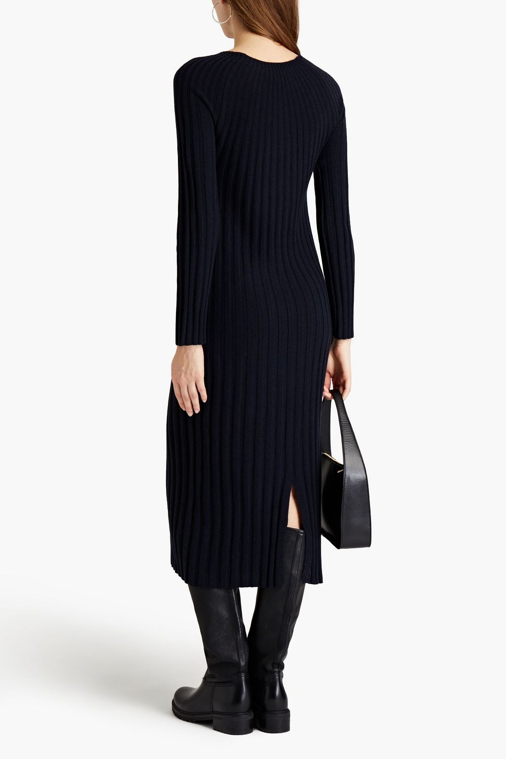 N.PEAL Ribbed cashmere midi dress