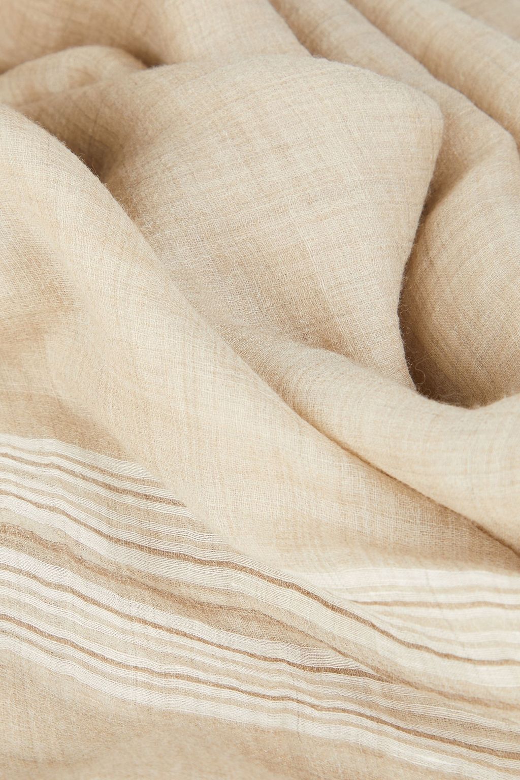 BRUNELLO CUCINELLI Cashmere and linen-blend gauze scarf