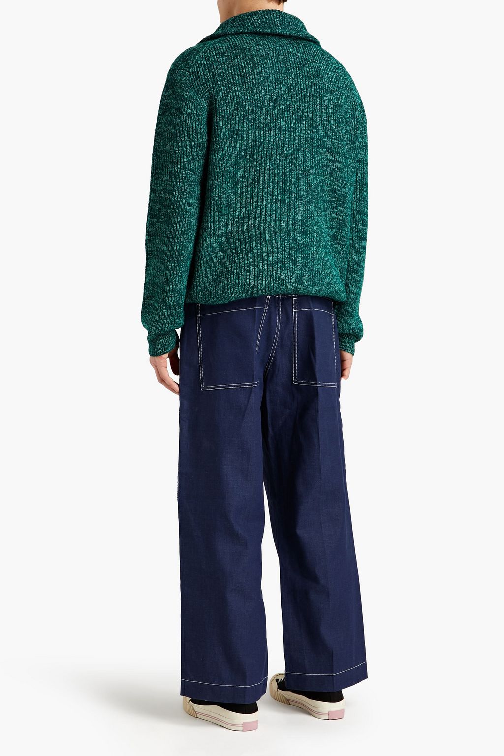 ACNE STUDIOS Ribbed cotton-blend half-zip sweater