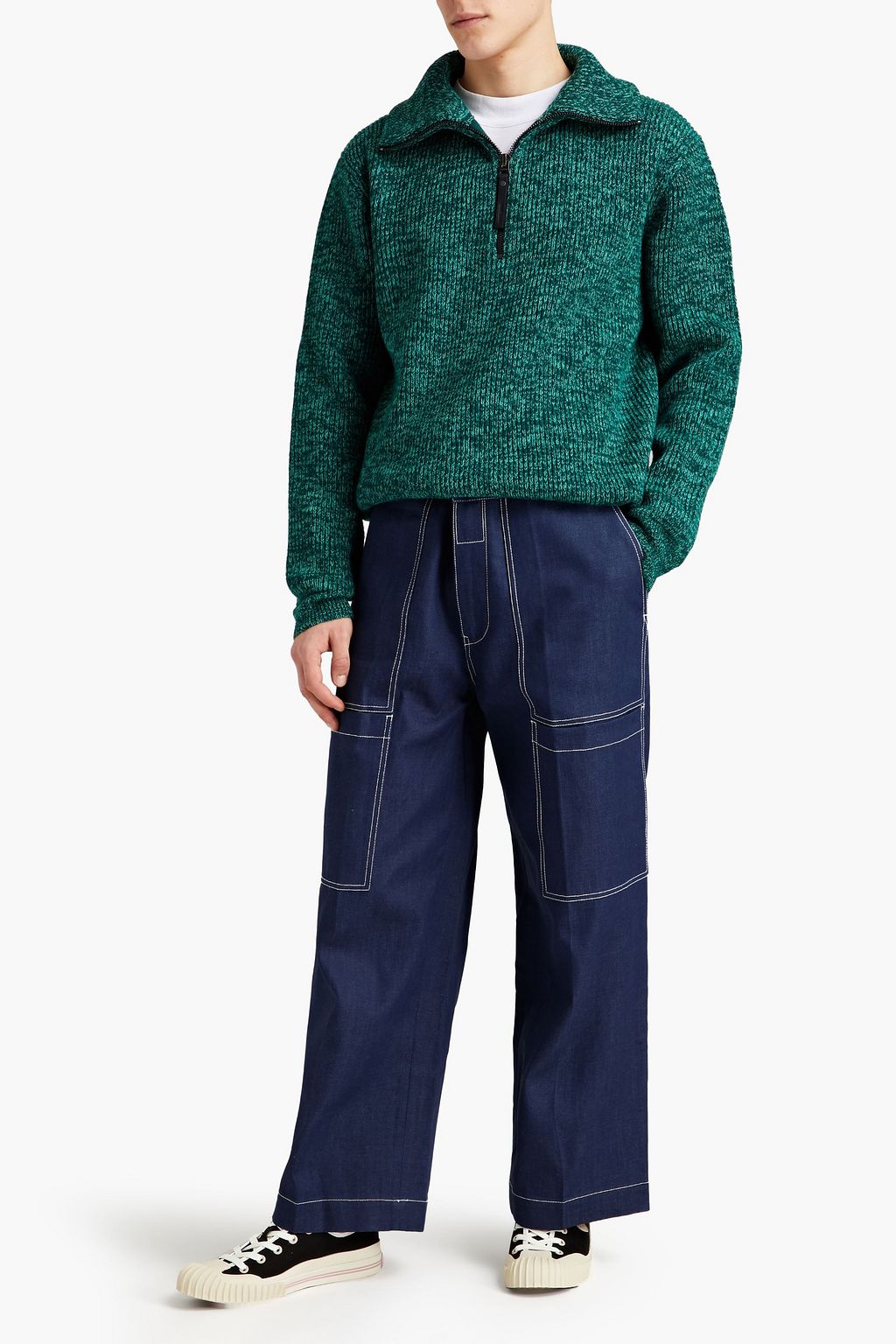 ACNE STUDIOS Ribbed cotton-blend half-zip sweater