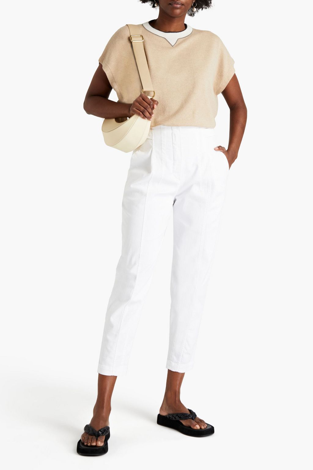 BRUNELLO CUCINELLI Bead-embellished cashmere top