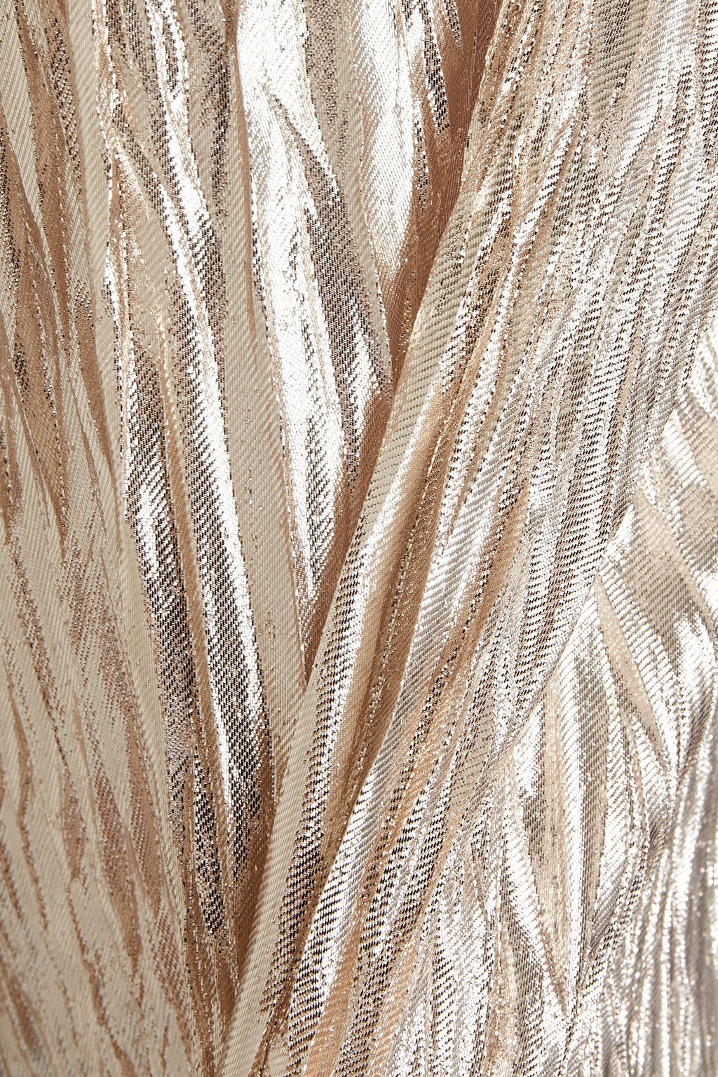 MSGM Metallic plissé-crepe maxi dress