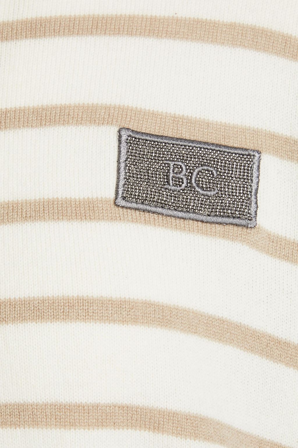 BRUNELLO CUCINELLI Appliquéd striped cashmere sweater