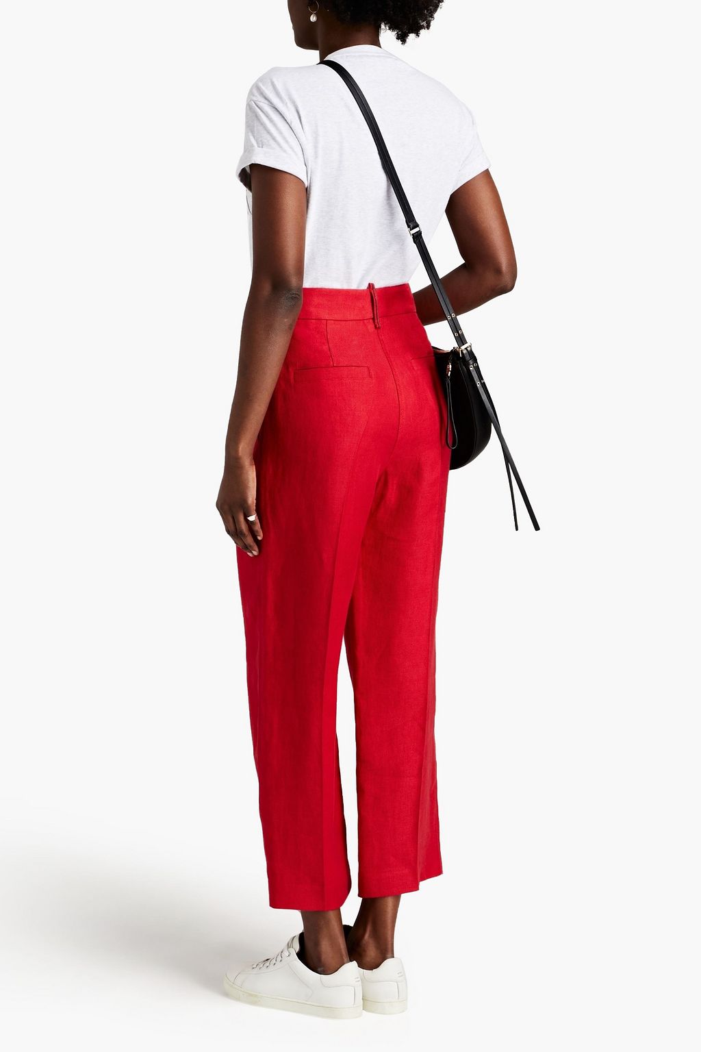 BRUNELLO CUCINELLI Bead-embellished linen-twill straight-leg pants