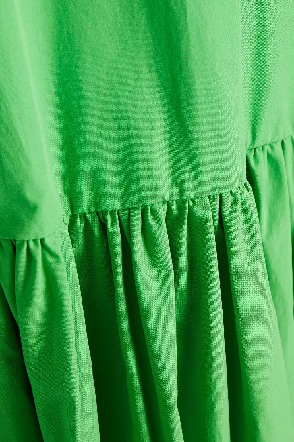 MSGM Ruffled gathered cotton-poplin midi dress