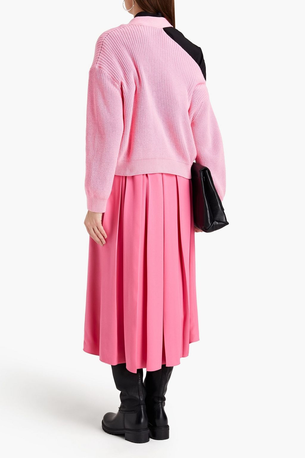 MSGM Cutout ribbed cotton cardigan