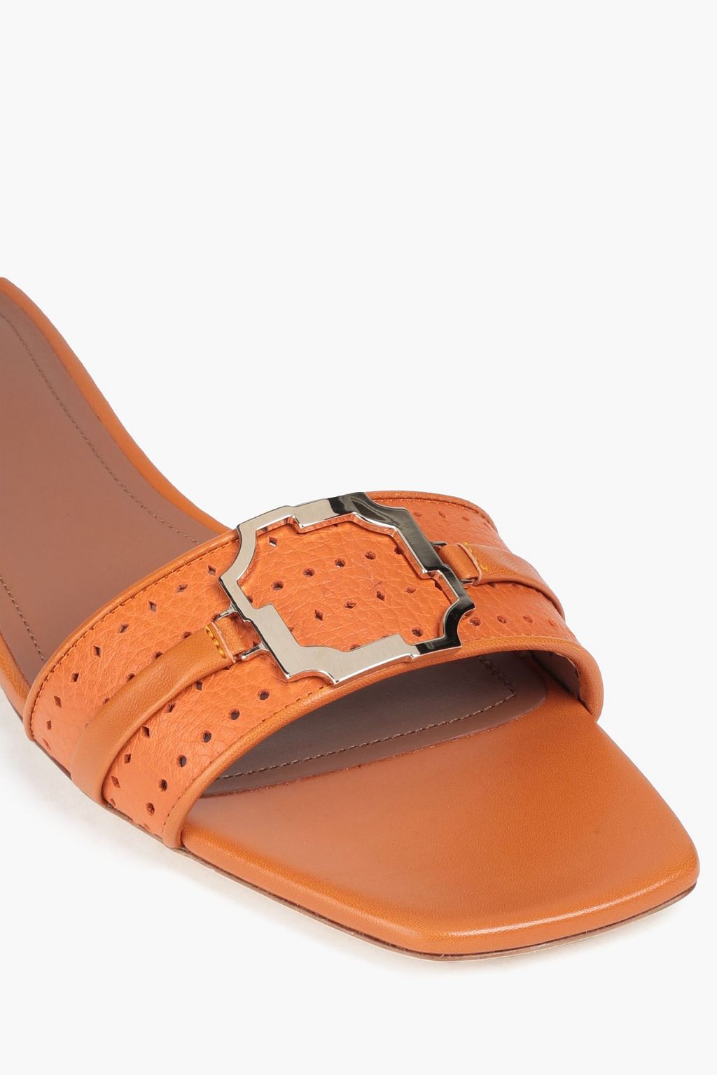 MALONE SOULIERS Gina embellished perforated leather mules