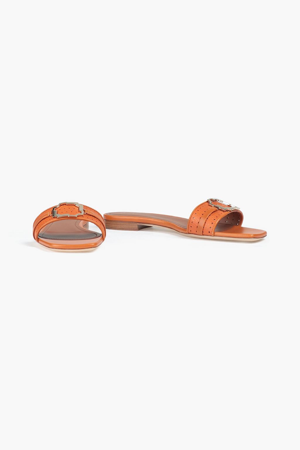 MALONE SOULIERS Gina embellished perforated leather mules